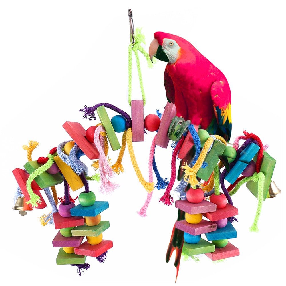 Willstar Wooden Large Parrot Pet Bird Toys Perch Budgie Cockatiel Hanging Swing Cage ? Animals & Pet Supplies > Pet Supplies > Bird Supplies > Bird Toys Willstar