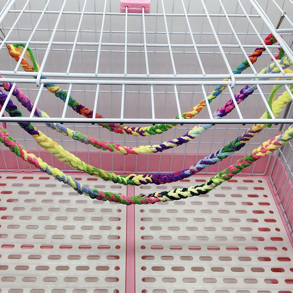 Winbang Handmade Sugar Glider Toys for Climbing Exercising Hanging Toy Cage Accessories for Bird Rope Perch Swing Toy Animals & Pet Supplies > Pet Supplies > Bird Supplies > Bird Cage Accessories Winbang