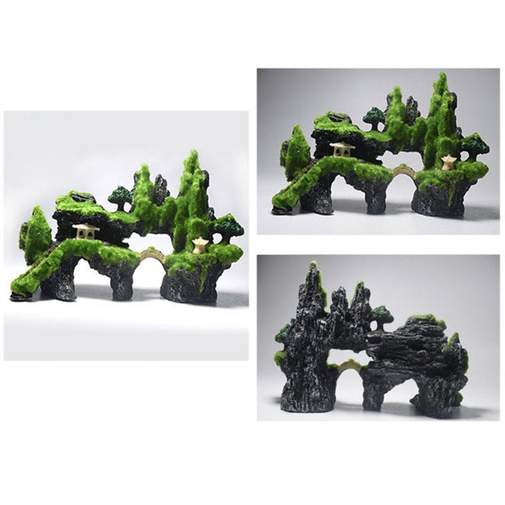 Windfall Aquarium Artificial Rockery Moss Rock Resin Stone Fish Tank Hiding Cave Decor Animals & Pet Supplies > Pet Supplies > Fish Supplies > Aquarium Decor windfall