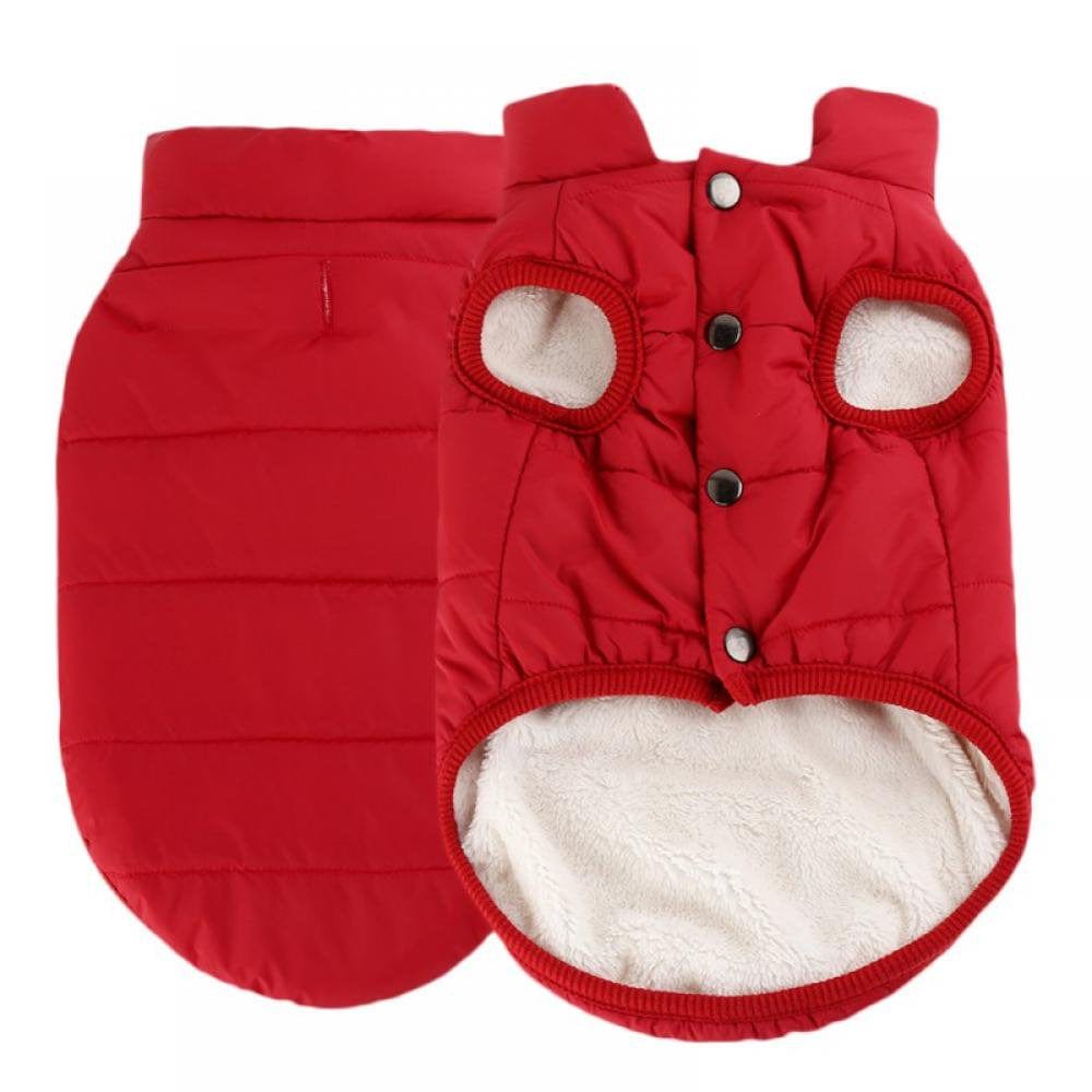 Windproof Dog Winter Coat Waterproof Dog Jacket Warm Dog Vest Cold Weather Pet Apparel with 2 Layers Fleece Lined for Small Medium Large Dogs Animals & Pet Supplies > Pet Supplies > Dog Supplies > Dog Apparel Kozart M Red