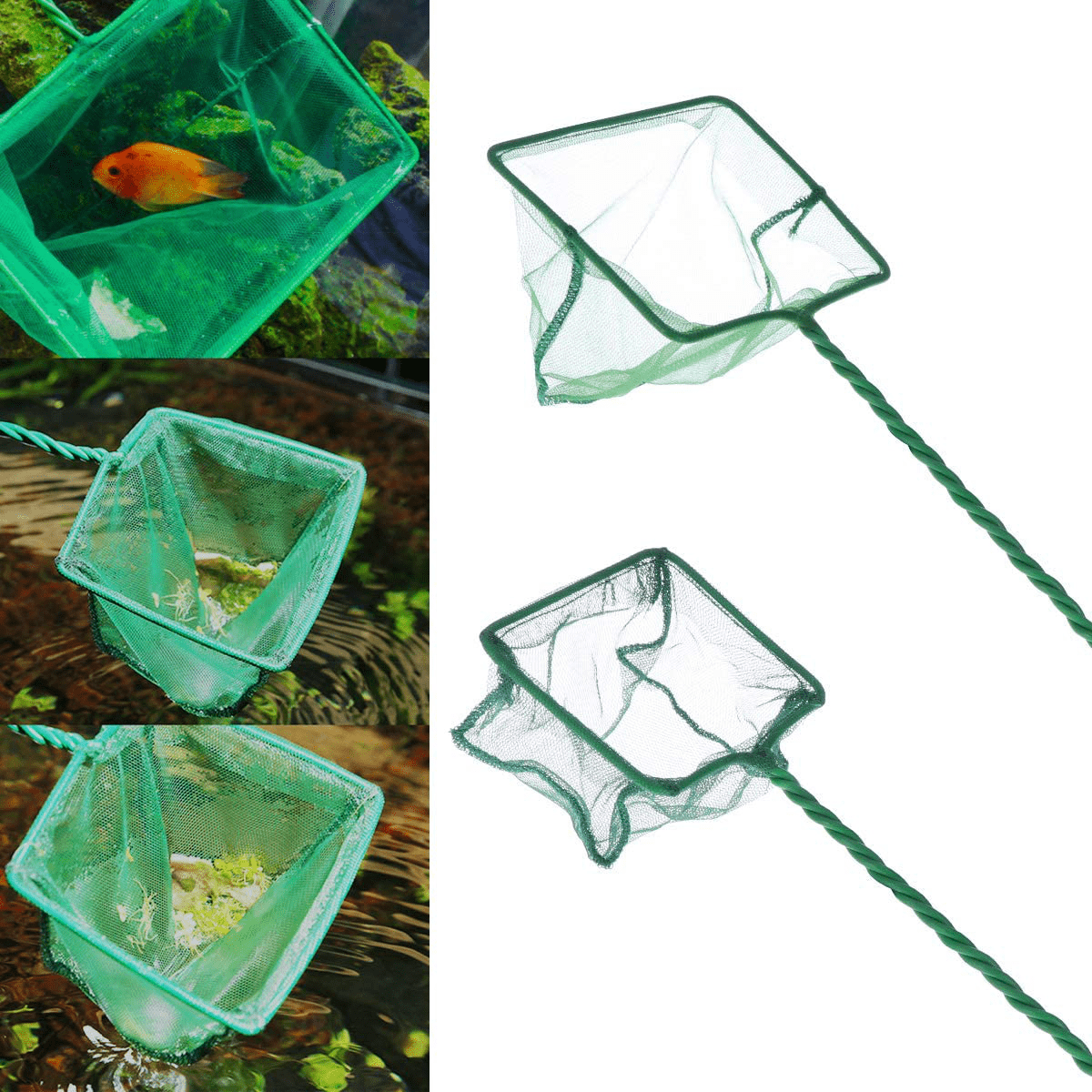 WINOMO 2Pcs Aquarium Accessories Fish Fishing Net Nylon Network Plastic Tear-Resistant Salvage Net Quick Catch Animals & Pet Supplies > Pet Supplies > Fish Supplies > Aquarium Cleaning Supplies WINOMO