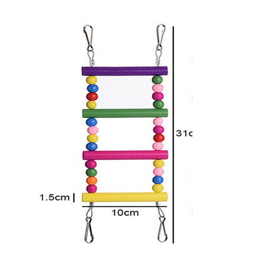WODLLCAS Parrot Bird Toy Wood Ladder Climb Rope Harness Toys Parakeet Cockatiel Cableway Animals & Pet Supplies > Pet Supplies > Bird Supplies > Bird Toys WODLLCAS 31cm/12.2"