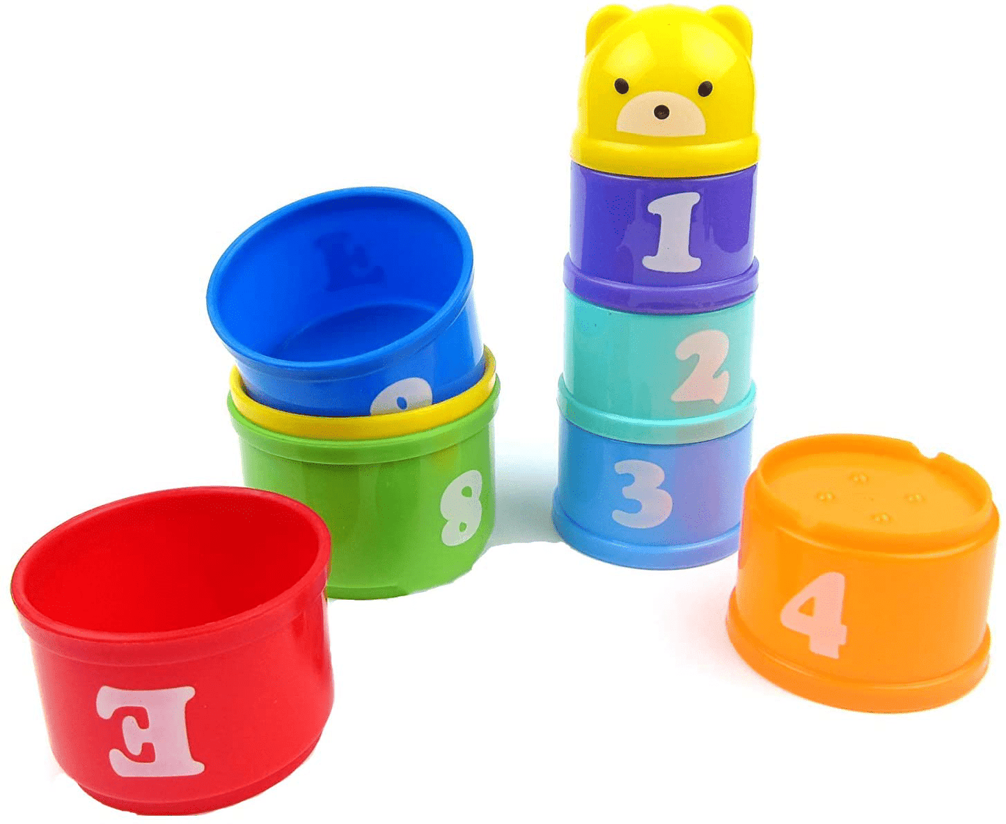 Wontee Bird Educational Stacking Cup Toy Colorful Training Treat Toys for Birds Parrots Animals & Pet Supplies > Pet Supplies > Bird Supplies > Bird Treats Wontee
