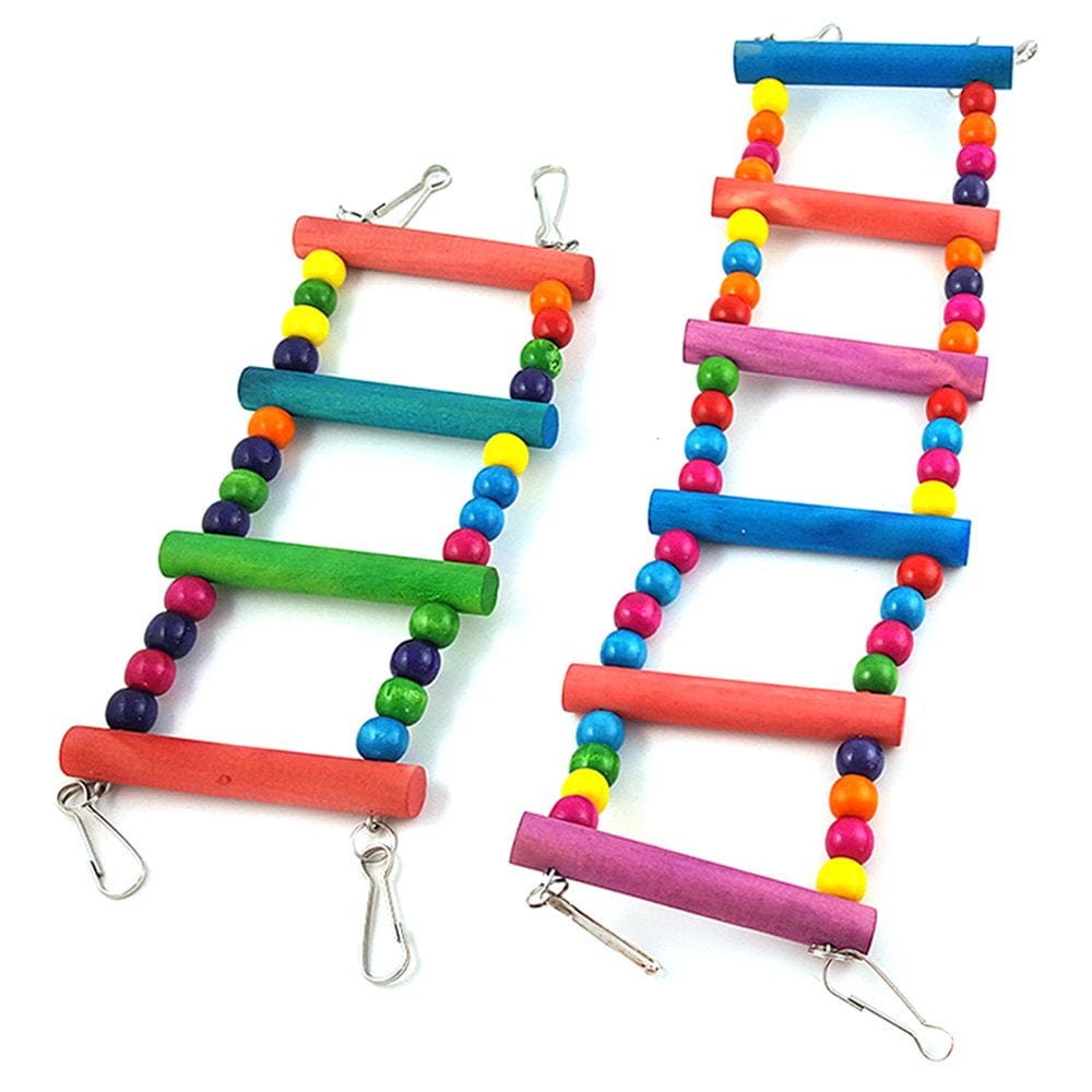 Wood Ladder Hanging Climbing Parrot Bird Toy Rope Harness Toys Parakeet Cableway Animals & Pet Supplies > Pet Supplies > Bird Supplies > Bird Toys LALLCAS