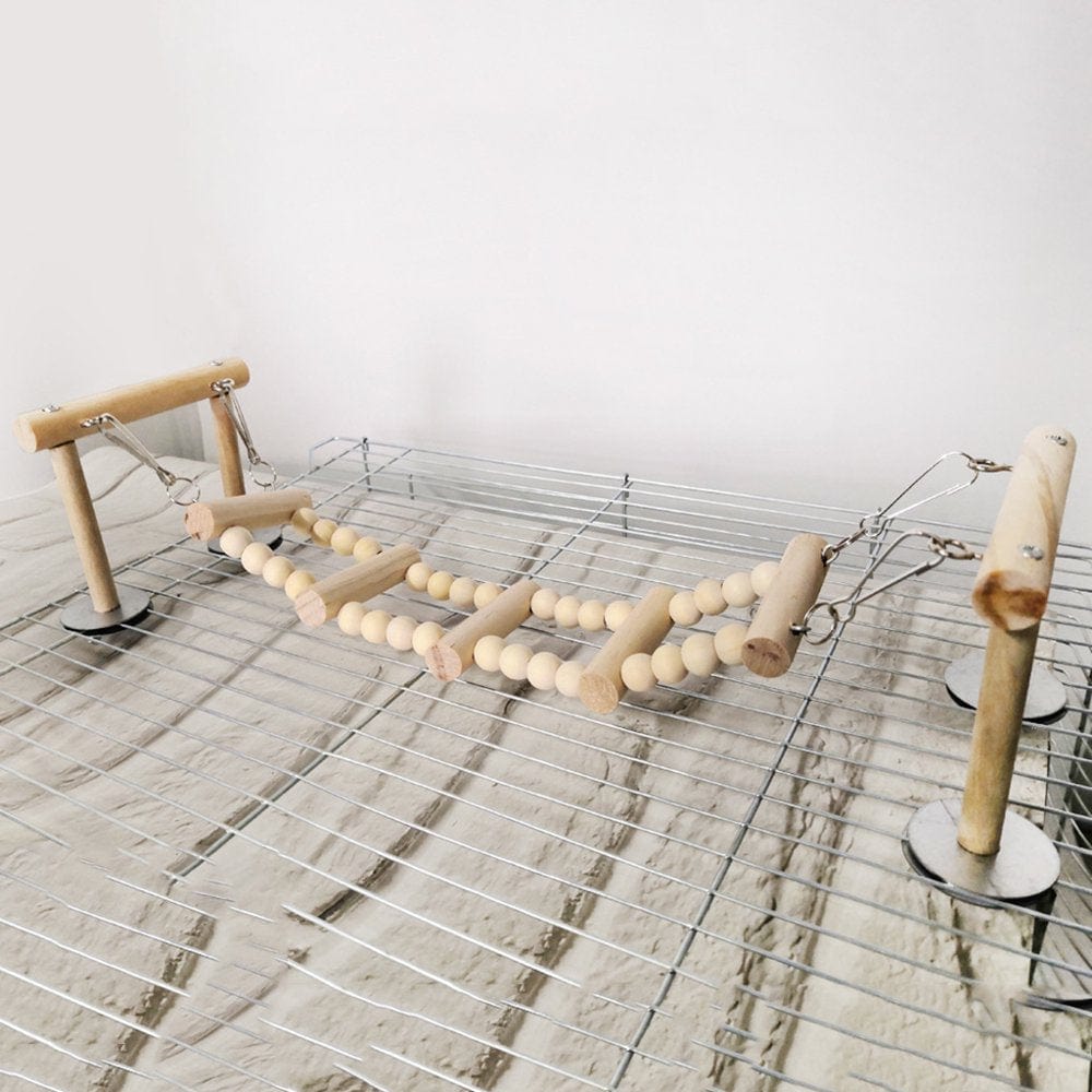 Wooden Bird Perches Stand Toys Parrot Swing Climbing Ladder Parakeet Playground Animals & Pet Supplies > Pet Supplies > Bird Supplies > Bird Ladders & Perches UAOUIRA