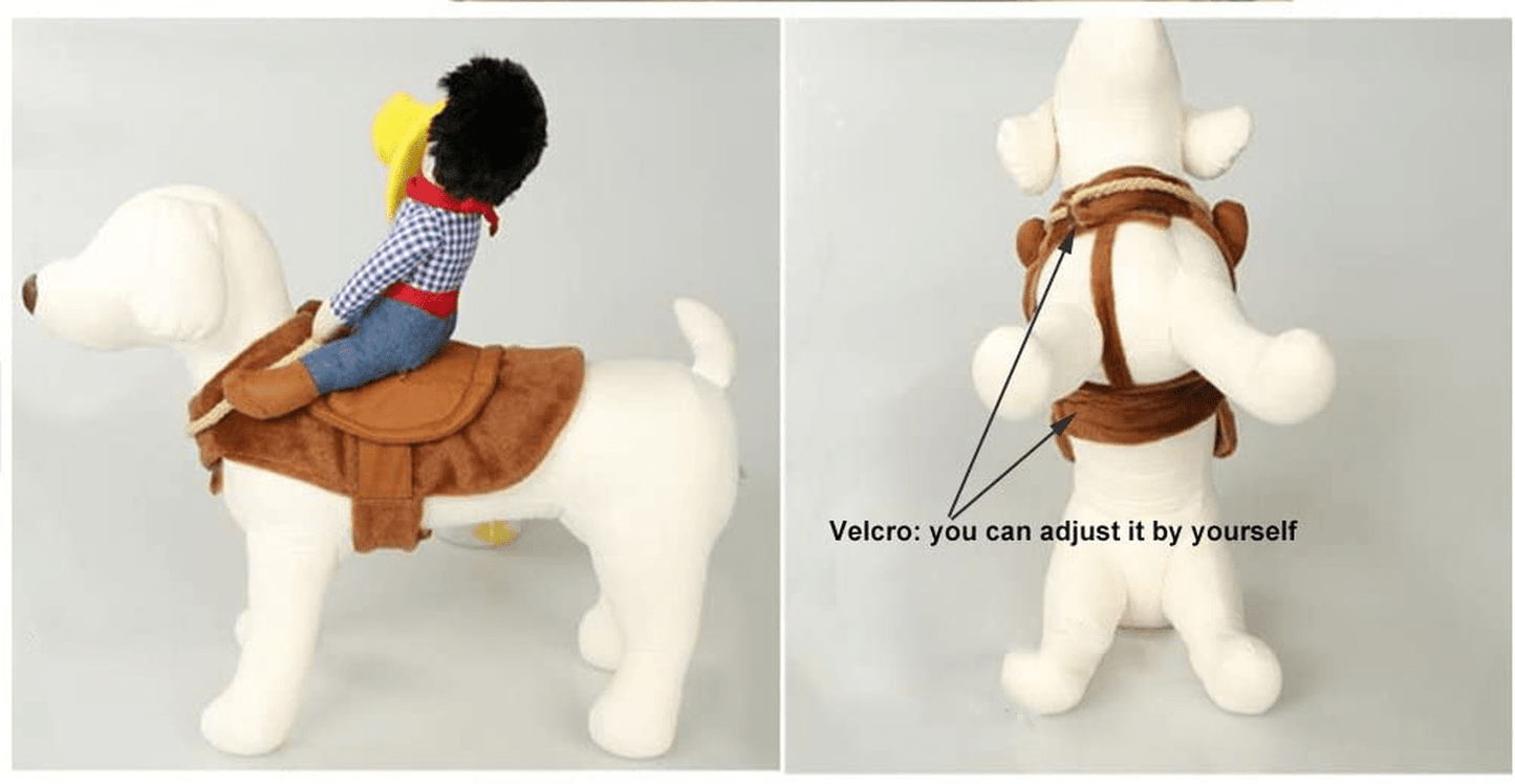 WORDERFUL Pet Costume Cowboy Rider Style Dog Costume Pet Suit Dog Carrying Costume Animals & Pet Supplies > Pet Supplies > Cat Supplies > Cat Apparel WORDERFUL