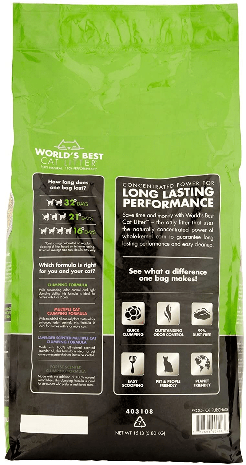 World'S Best Cat Litter Clumping Formula, 15-Lb Animals & Pet Supplies > Pet Supplies > Cat Supplies > Cat Litter World's Best Cat Litter