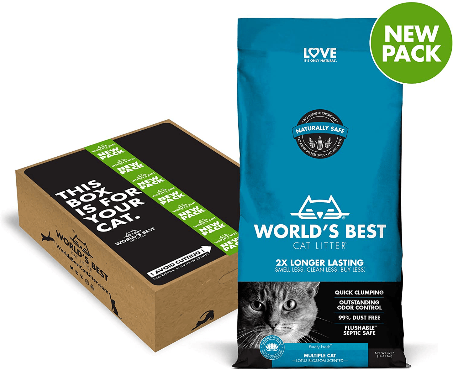 WORLD'S BEST CAT LITTER Multiple Cat Lotus Blossom Scented Animals & Pet Supplies > Pet Supplies > Cat Supplies > Cat Litter Kent Pet Group