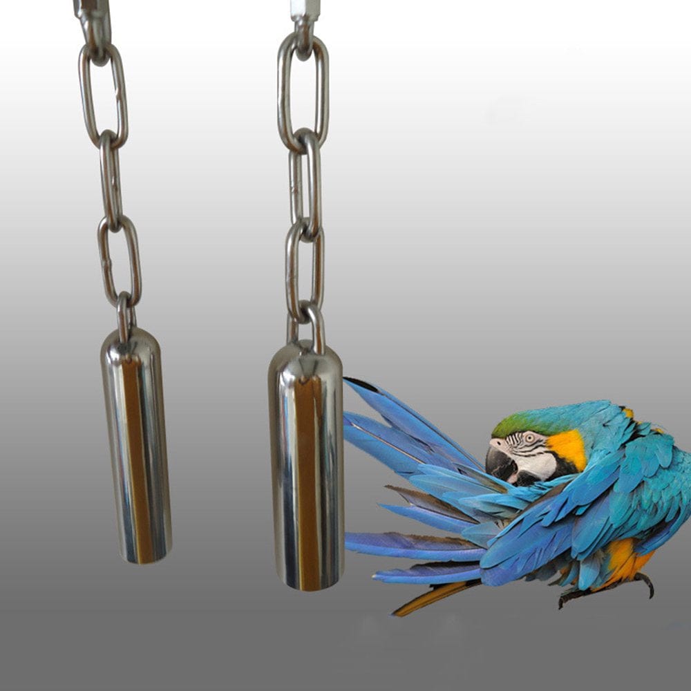 Wrea Bird Stainless Steel Bell Toys Parrot Cage Chew Toy Hanging Swing Bells Birds Supplies Animals & Pet Supplies > Pet Supplies > Bird Supplies > Bird Toys wrea