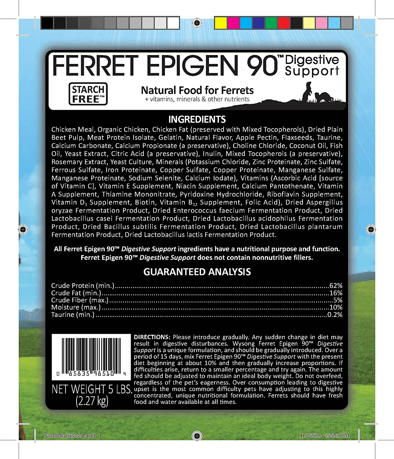 Wysong Ferret Epigen 90 Digestive Support - Starch Free Dry Natural Food for Ferrets,5 Pound (Pack of 4) Animals & Pet Supplies > Pet Supplies > Small Animal Supplies > Small Animal Food Wysong