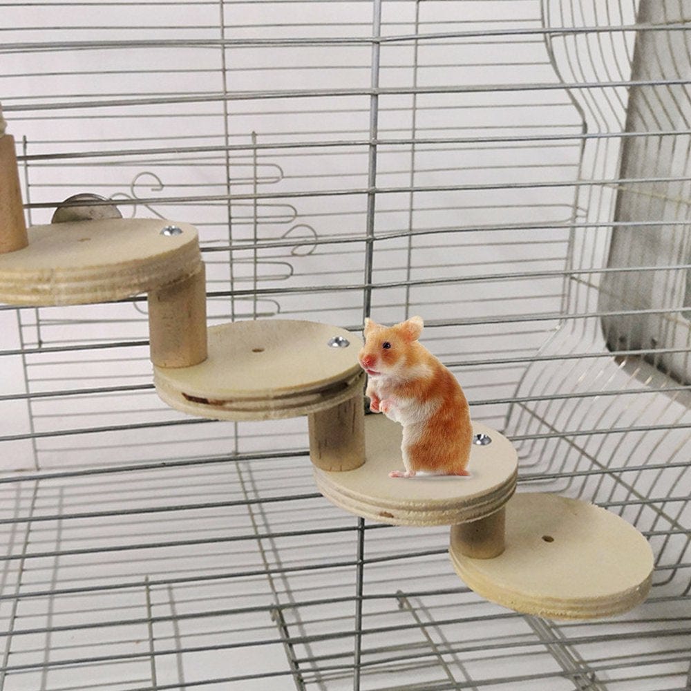 Xinhuadsh 1 Set Hamster Ladder High Stability Detachable Solid Climbing Stairs Birds Parrot Exercise Perches Stand for Home Use Animals & Pet Supplies > Pet Supplies > Bird Supplies > Bird Ladders & Perches xinhuadsh   