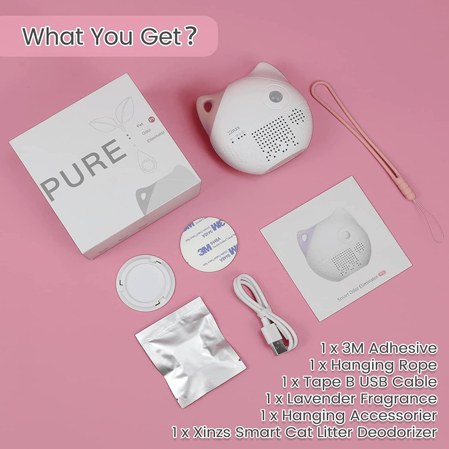 Xinzs Cat Litter Deodorizer, Litter Box Odor Eliminator 99.9% Deodorization, Dust-Free Smart Litter Box Deodorizer with Negative Ion & Fragrance Smell Purifier for Litter Box Bathroom Wardrobe Kitchen Animals & Pet Supplies > Pet Supplies > Cat Supplies > Cat Litter Box Liners Xinzs