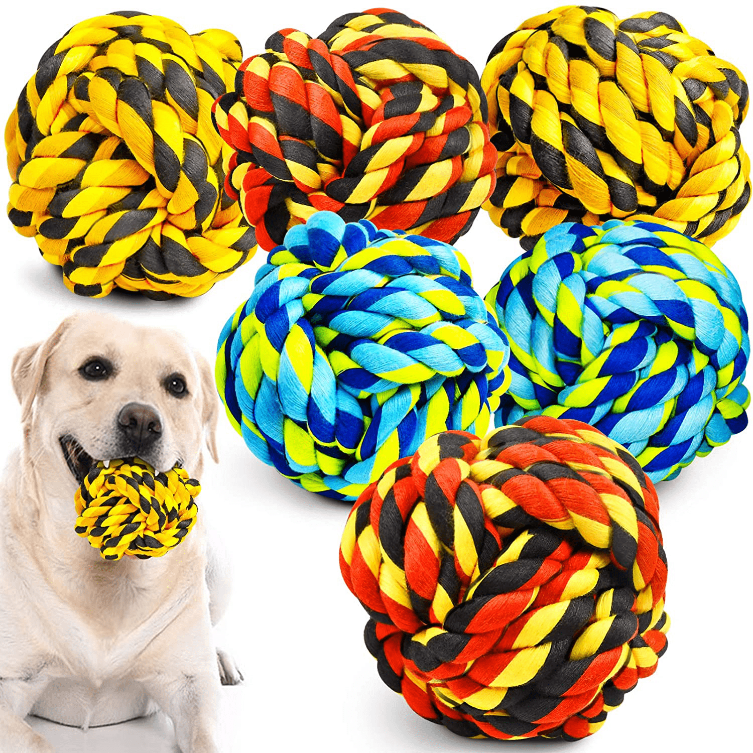 Dog Ball Toys 3-Rubber Tough Dog Toys-Colorful Puppy Ball Toy