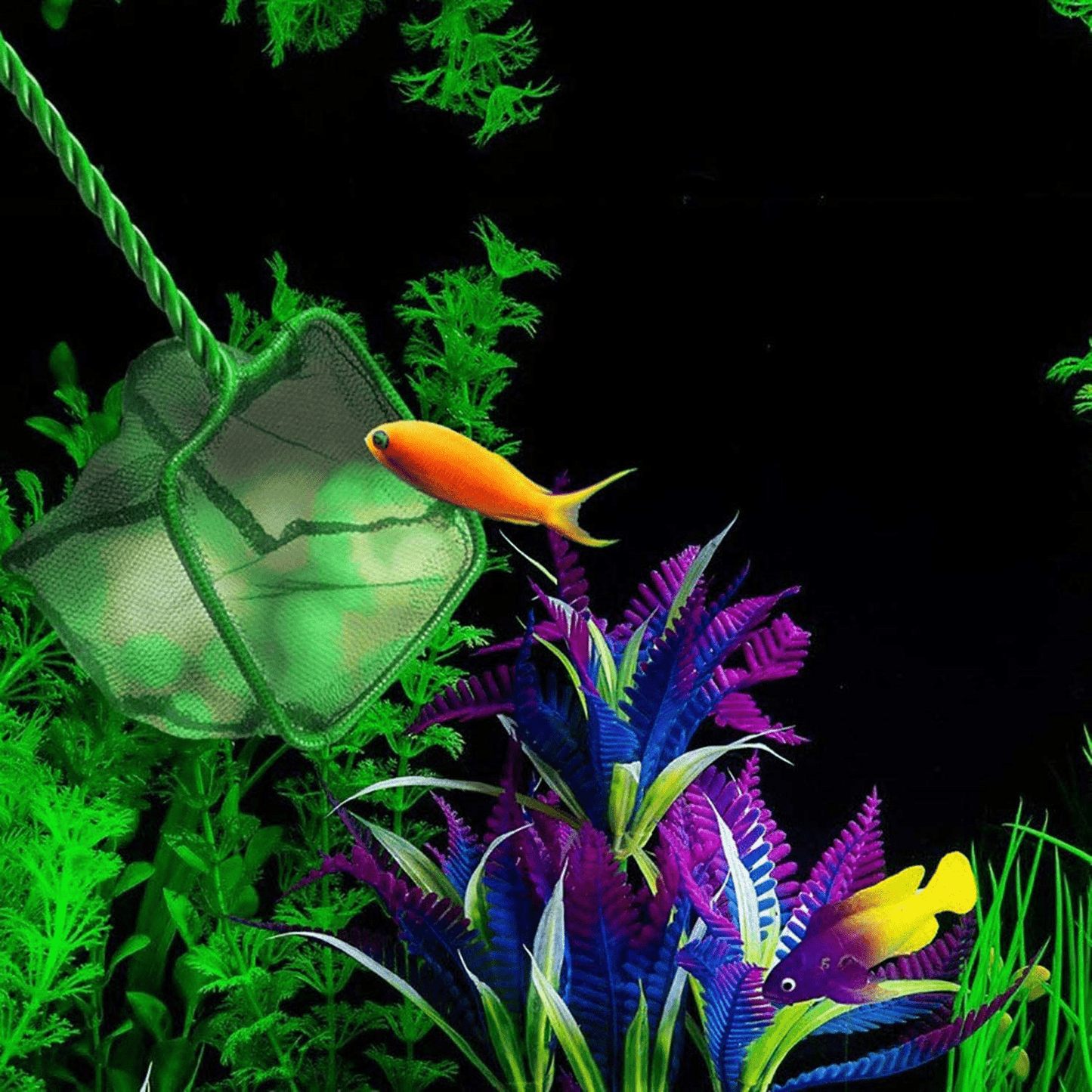 XMHF 3Pcs 3" Wide Spiral Handle Metal Frame Fish Tank Nylon Fish Catch Net Aquarium Wire Nylon Mesh Fish Quick Catch Landing Net Green Animals & Pet Supplies > Pet Supplies > Fish Supplies > Aquarium Fish Nets XMHF