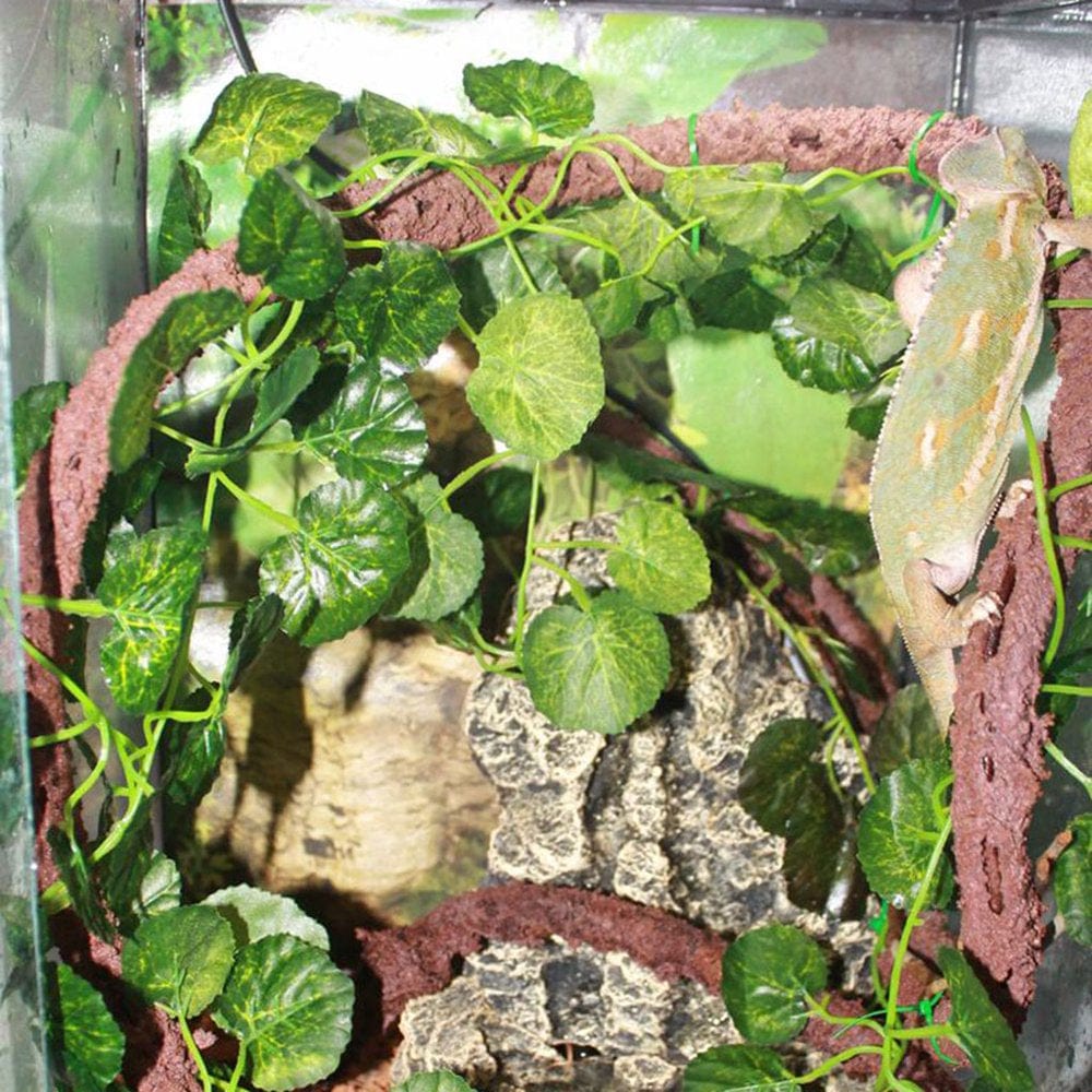 XROMTBEM Artificial Reptile Plants for Climbing Lifelike Terrarium Plastic Jungle Bendable Vines Amphibian Habitat Ornaments Animals & Pet Supplies > Pet Supplies > Reptile & Amphibian Supplies > Reptile & Amphibian Habitats XROMTBEM   