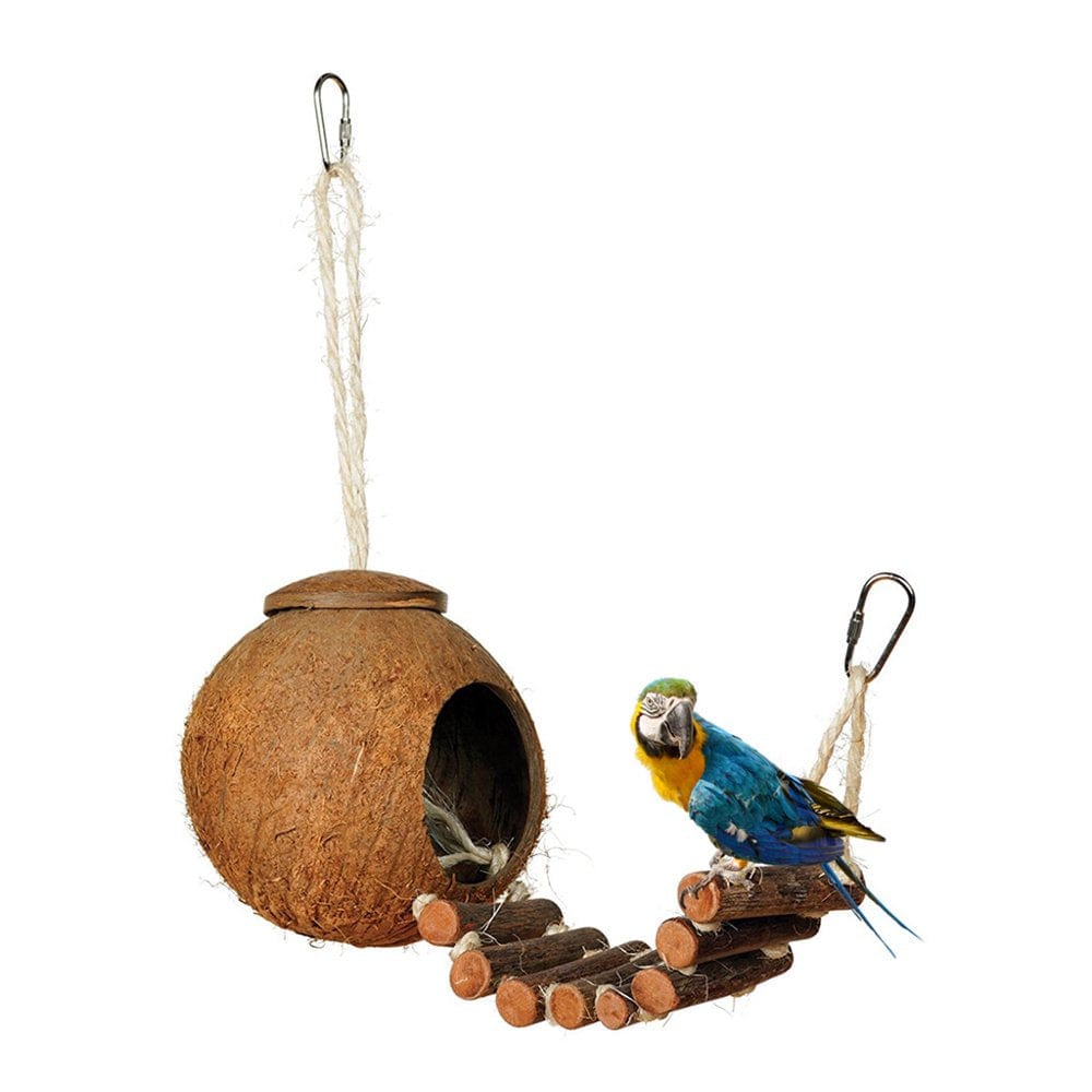 XROMTBEM Coconut Shell Bird House Hamster Finch Canary Swing Toys Accessory Animals & Pet Supplies > Pet Supplies > Bird Supplies > Bird Toys XROMTBEM
