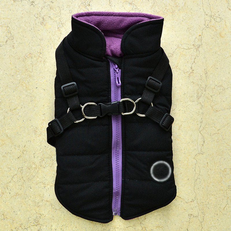 XS-XXL Pet Dog Winter Vest Coat Harness Clothes Puppy Cotton Warm Jacket Apparel Animals & Pet Supplies > Pet Supplies > Dog Supplies > Dog Apparel Esho XXL Black