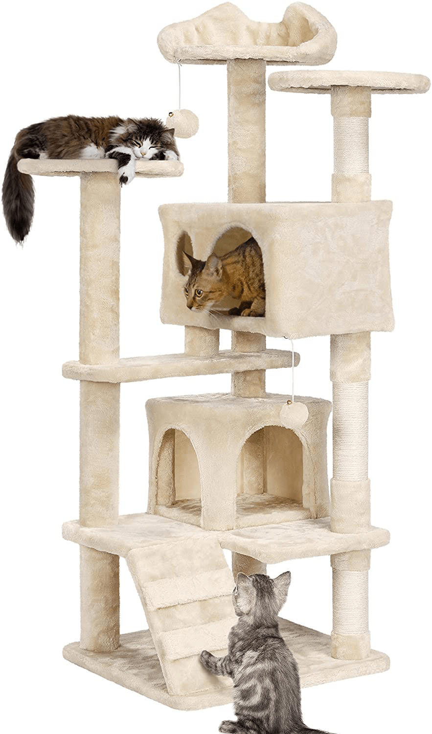 Yaheetech 54In Cat Tree Tower Condo Furniture Scratch Post for Kittens Pet House Play Animals & Pet Supplies > Pet Supplies > Cat Supplies > Cat Furniture Yaheetech Beige 54in