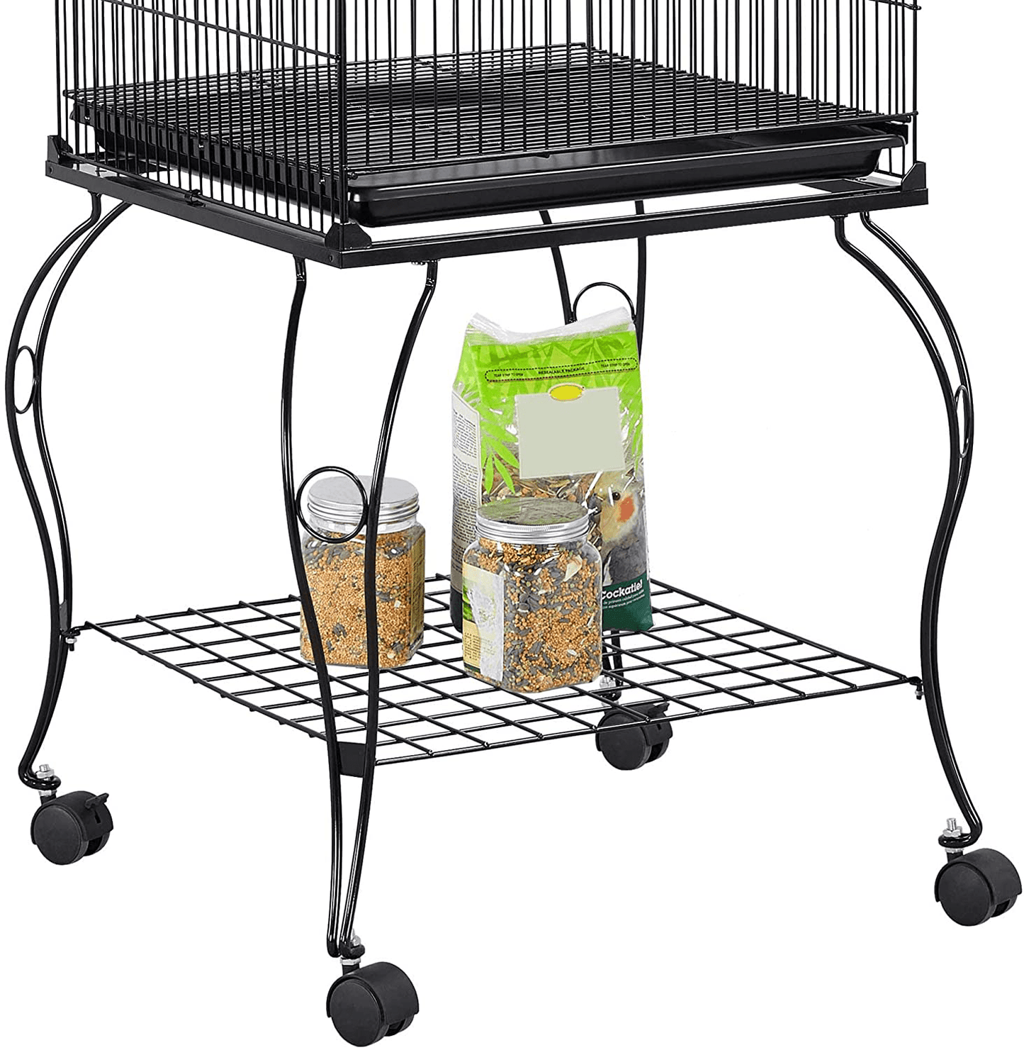 Yaheetech 59-Inch Rolling Standing Medium Dome Open Top Bird Cage for Parrots Cockatiels Sun Conures Parakeets Lovebirds Budgies Finches Canary Pet Bird Cage with Removable Stand Animals & Pet Supplies > Pet Supplies > Bird Supplies > Bird Cages & Stands Yaheetech