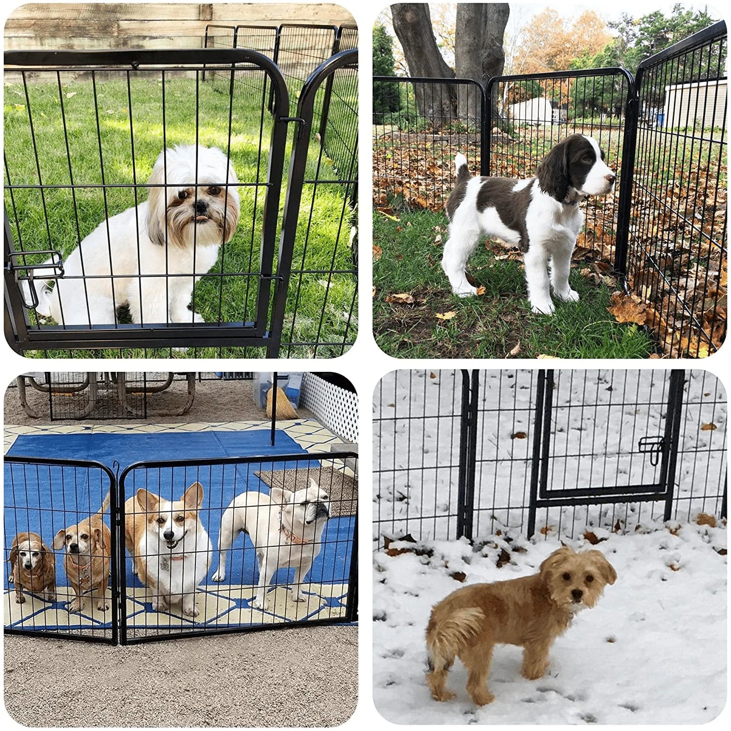 Yaheetech Black 8 Panels 24" Metal Dog Pen Pet Playpen Dog Cat Exercise Barrier Outdoor Indoor Fence Animals & Pet Supplies > Pet Supplies > Dog Supplies > Dog Kennels & Runs Yaheetech