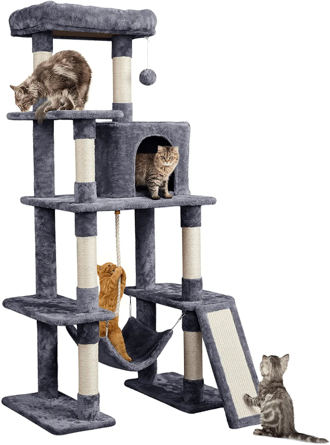 Yaheetech Cat Tree Cat Tower 63 Inches Multi Level Cat Tree for