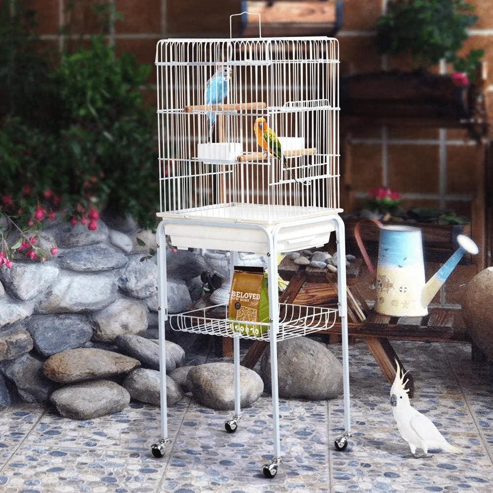 Yaheetech Rolling Open Top Medium Parrot Bird Cage for Small Birds Sun Parakeets Green Cheek Cockatiels Conures with Detachable Stand, Black Animals & Pet Supplies > Pet Supplies > Bird Supplies > Bird Cages & Stands Yaheetech