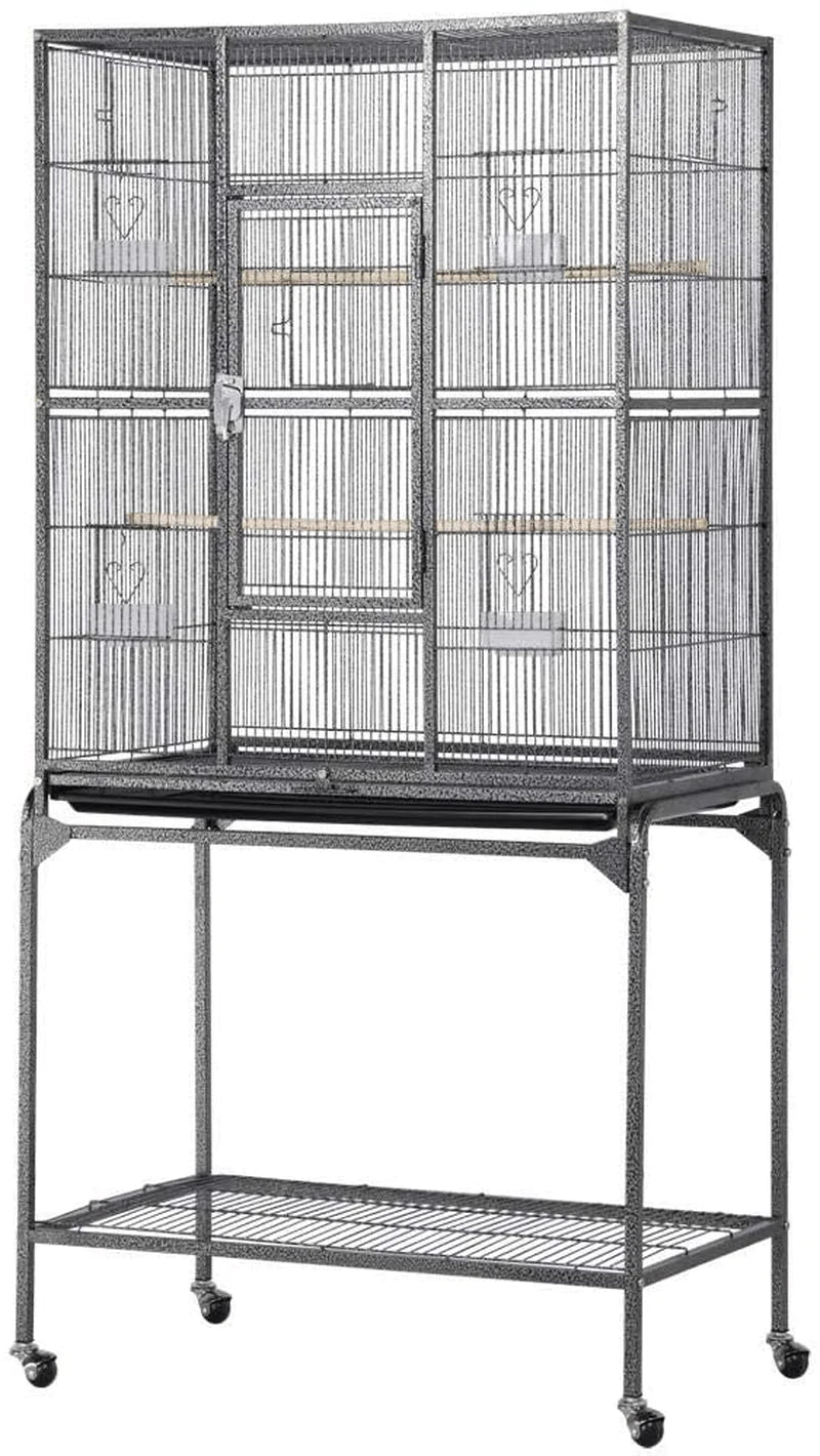 Yaheetech Wrought Iron Construction Rabbit Ferret Chinchilla Adult Rat Sugar Glider Guinea Pig Small Animal Cage Mid-Sized Parrot Cockatiel Quaker Sun Parakeet Green Cheek Conure Bird Cage Animals & Pet Supplies > Pet Supplies > Small Animal Supplies > Small Animal Habitats & Cages Yaheetech 63''