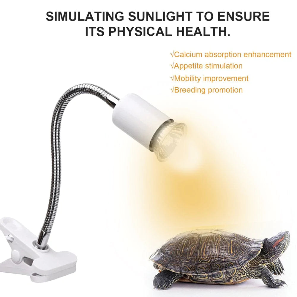 Yeacher 50W Reptile Heat Lamp Tortoise Heat Lamp Basking Lamp Adjustable with Clip for Reptiles Lizard Turtle Aquarium Bulb Included Yeacher