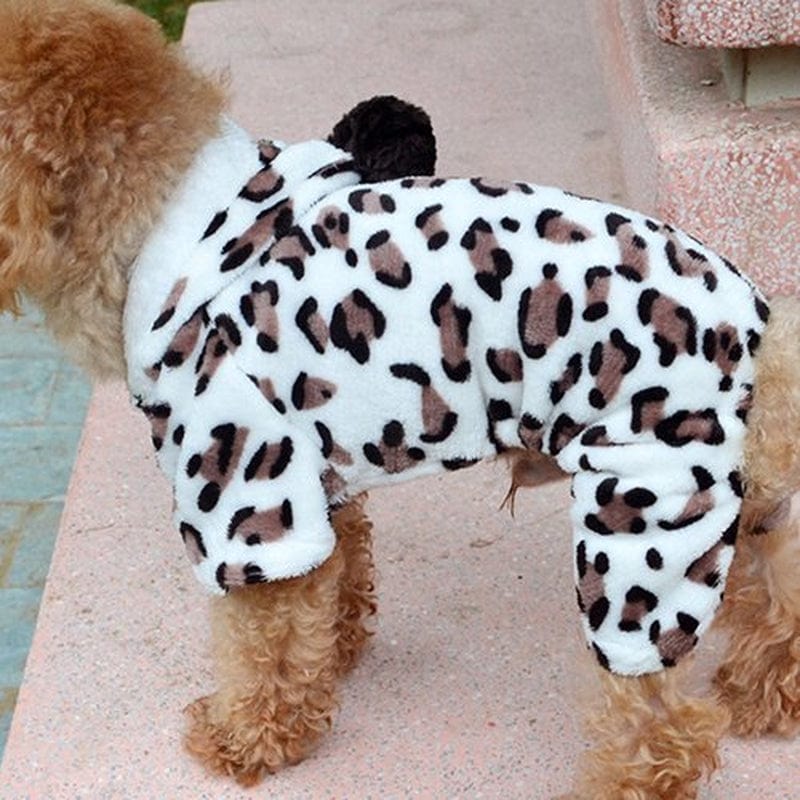 Yesbay Leopard Warm Winter Pet Dog Puppy Clothes Hoodie Jumpsuit Pajamas Outwear Animals & Pet Supplies > Pet Supplies > Dog Supplies > Dog Apparel Yesbay