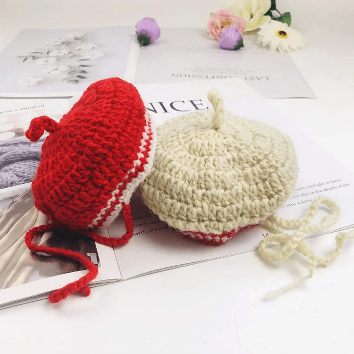 YESSART Pet Dog Cat Fashion Costume Bandana Scarf Beret Hat Set of 2 Animals & Pet Supplies > Pet Supplies > Cat Supplies > Cat Apparel YESSART