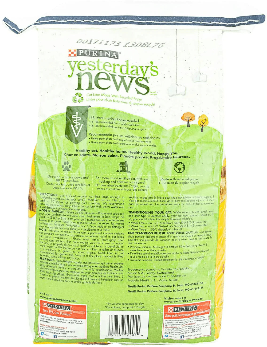 Yesterday'S News Original Cat Litter - Unscented - 5 Lb Animals & Pet Supplies > Pet Supplies > Cat Supplies > Cat Litter Box Liners Yesterday's News