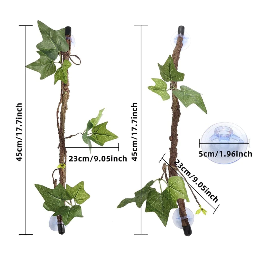 YEUHTLL 2Pcs Artificial Reptile Plants for Climbing Lifelike Terrarium Plastic Jungle Bendable Vines Amphibian Habitat Ornaments Animals & Pet Supplies > Pet Supplies > Reptile & Amphibian Supplies > Reptile & Amphibian Habitats YEUHTLL