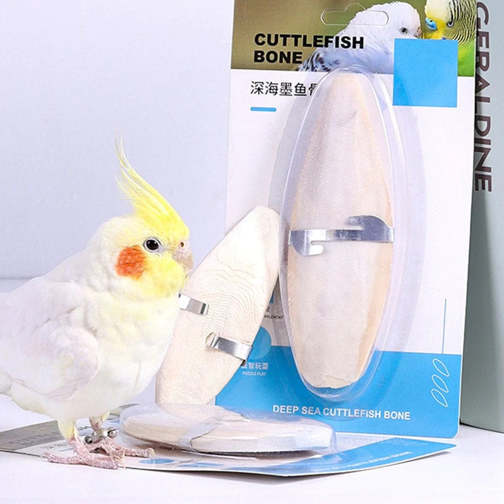 YEUHTLL Cuttlefish Bones Equipped with Metal Holder for Cockatiels Birds 4 Inches Natural Calcium and Mineral Source Cage Toy Animals & Pet Supplies > Pet Supplies > Bird Supplies > Bird Toys YEUHTLL   