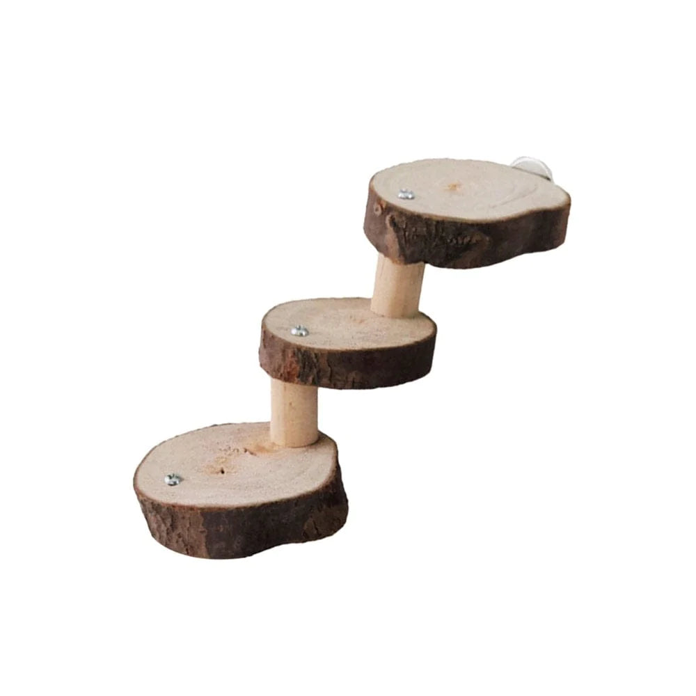 YEUHTLL Wooden Parrot Hamster Climbing Ladder Stairs Birds Exercise Perches Stand Molar Animals & Pet Supplies > Pet Supplies > Bird Supplies > Bird Ladders & Perches YEUHTLL