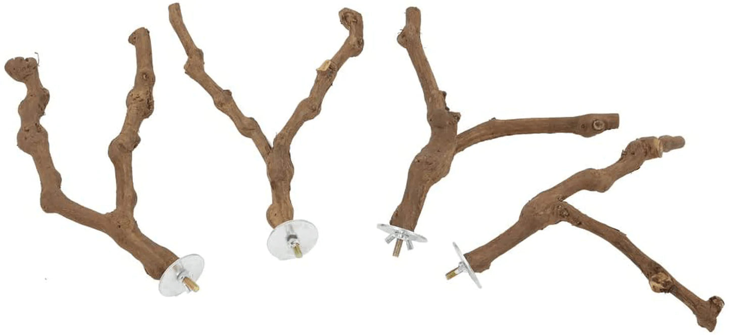YINGGE Wood Bird Stand Perch, Natural Wild Grape Stick Paw Grinding Standing Climbing Branch Toy Cage Accessories for Small and Medium Parrots Parakeets Cockatiels Lovebirds Sun Conures Caique Animals & Pet Supplies > Pet Supplies > Bird Supplies > Bird Ladders & Perches YINGGE