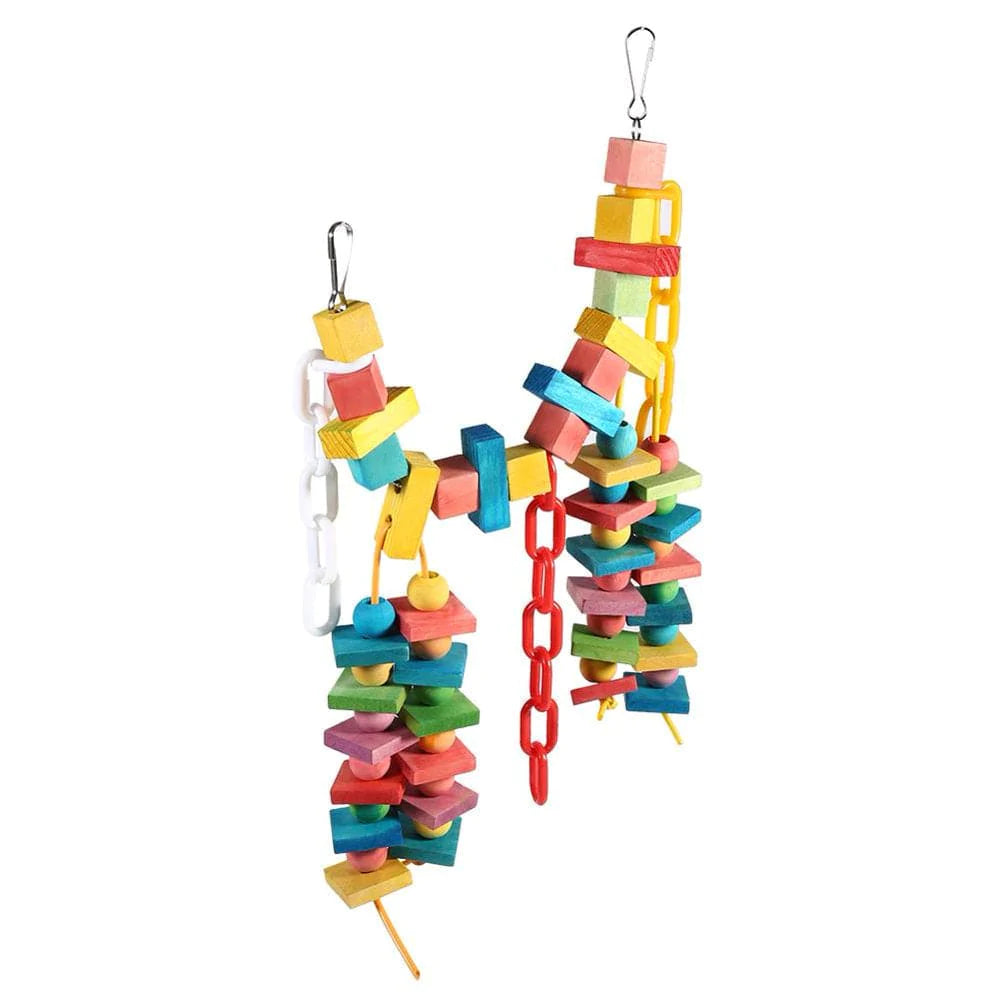 YLSHRF Birds Chewing Toys,Colorful Parrot Cage Wood Chew Bite Toys Pet Bird Hanging Swing Scratcher Perch, Birds Wood Chewing Toys Animals & Pet Supplies > Pet Supplies > Bird Supplies > Bird Toys YLSHRF