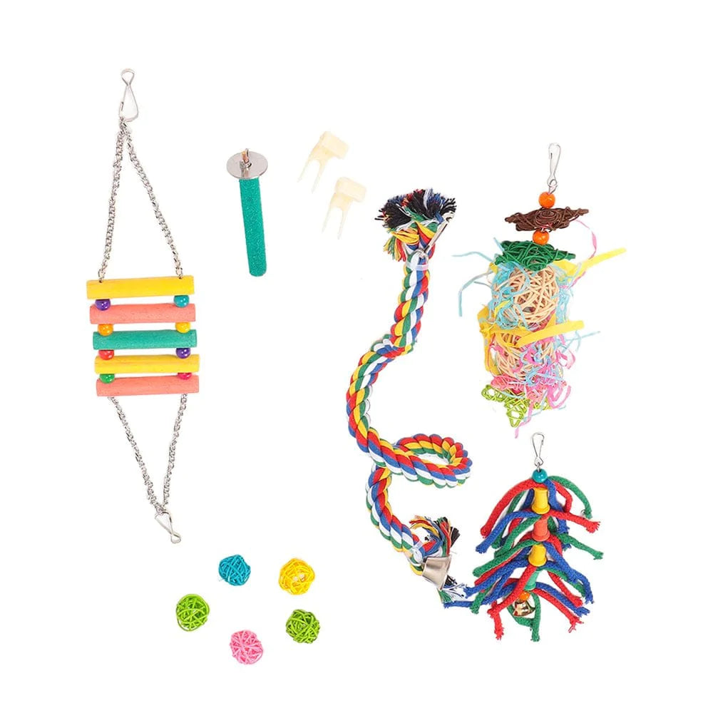 Ymiko Swing Toys, Swing Climbing Ladders Toy, Swing Toys Natural Attractive Safe Eliminate Boredom Bird Perch Stand Chewing Toys for Birds Animals & Pet Supplies > Pet Supplies > Bird Supplies > Bird Ladders & Perches Ymiko