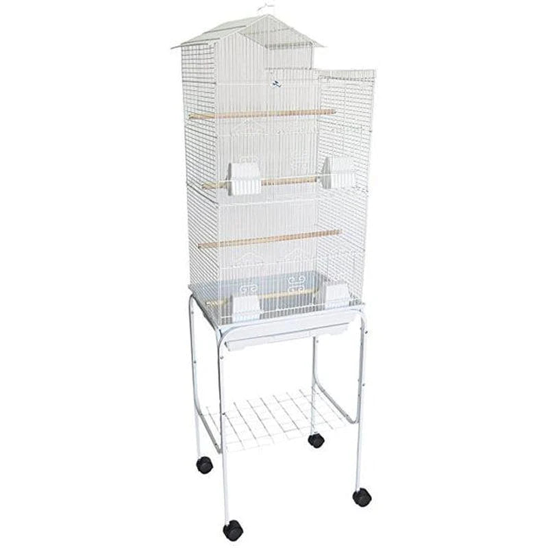 YML 1754-4724WHT Bar Spacing Villa Top Bird Cage with Stand, White Animals & Pet Supplies > Pet Supplies > Bird Supplies > Bird Cages & Stands YML