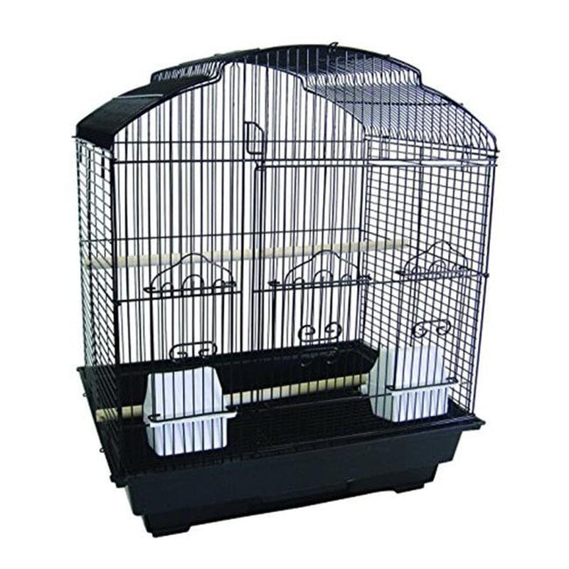 YML 1784-4724BLK Bar Spacing Barn Top Bird Cage with Stand, Black Animals & Pet Supplies > Pet Supplies > Bird Supplies > Bird Cages & Stands YML