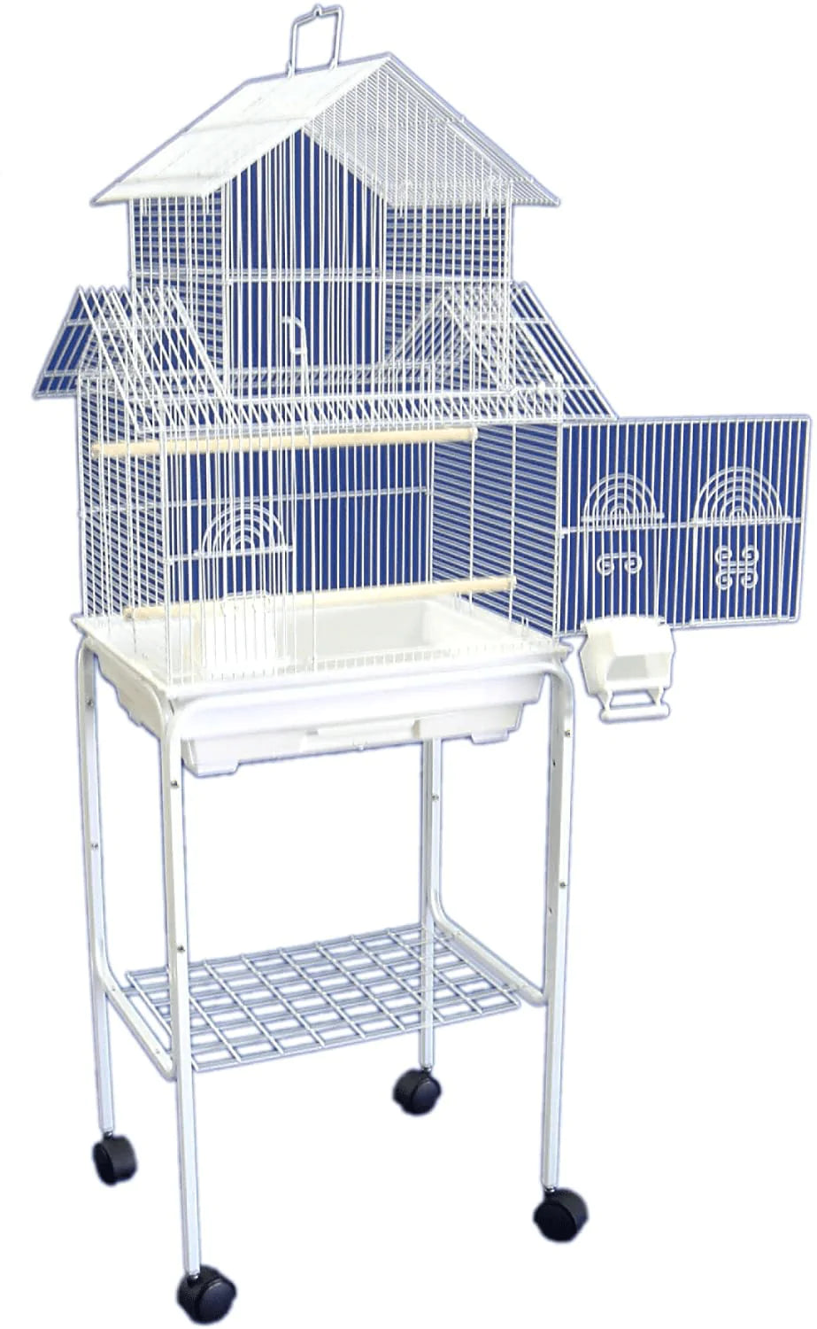 YML 5844 3/8" Bar Spacing Pagoda Bird Cage with Stand Animals & Pet Supplies > Pet Supplies > Bird Supplies > Bird Cages & Stands YML White 18" x 14"/Small