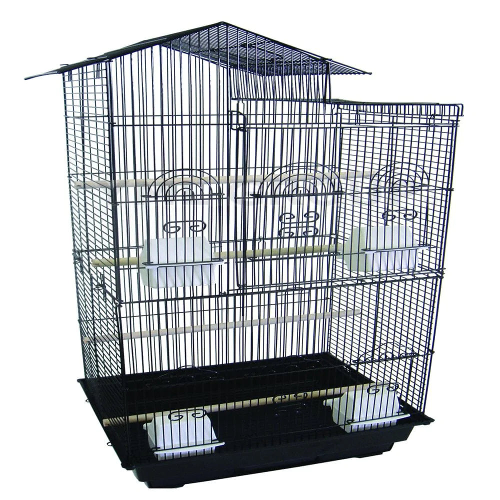 YML 6894_4814BLK 3/8" Bar Spacing Tall Villa Top Bird Cage with Stand, 18" X 14"/Small Animals & Pet Supplies > Pet Supplies > Bird Supplies > Bird Cages & Stands YML Group Inc.