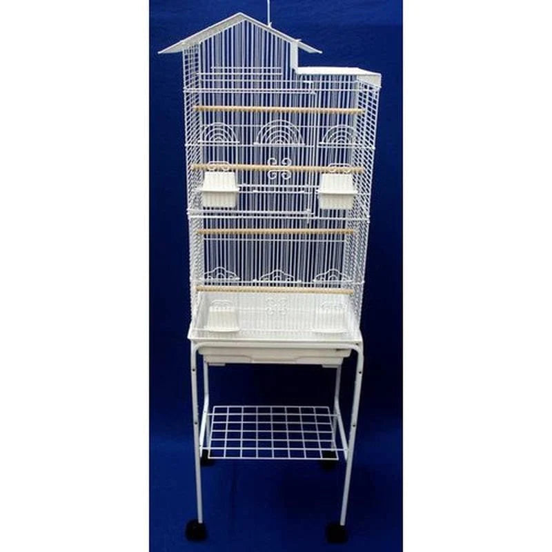 YML 6894_4814WHT 3/8" Bar Spacing Tall Villa Top Bird Cage with Stand, 18" X 14"/Small Animals & Pet Supplies > Pet Supplies > Bird Supplies > Bird Cages & Stands YML Group Inc.