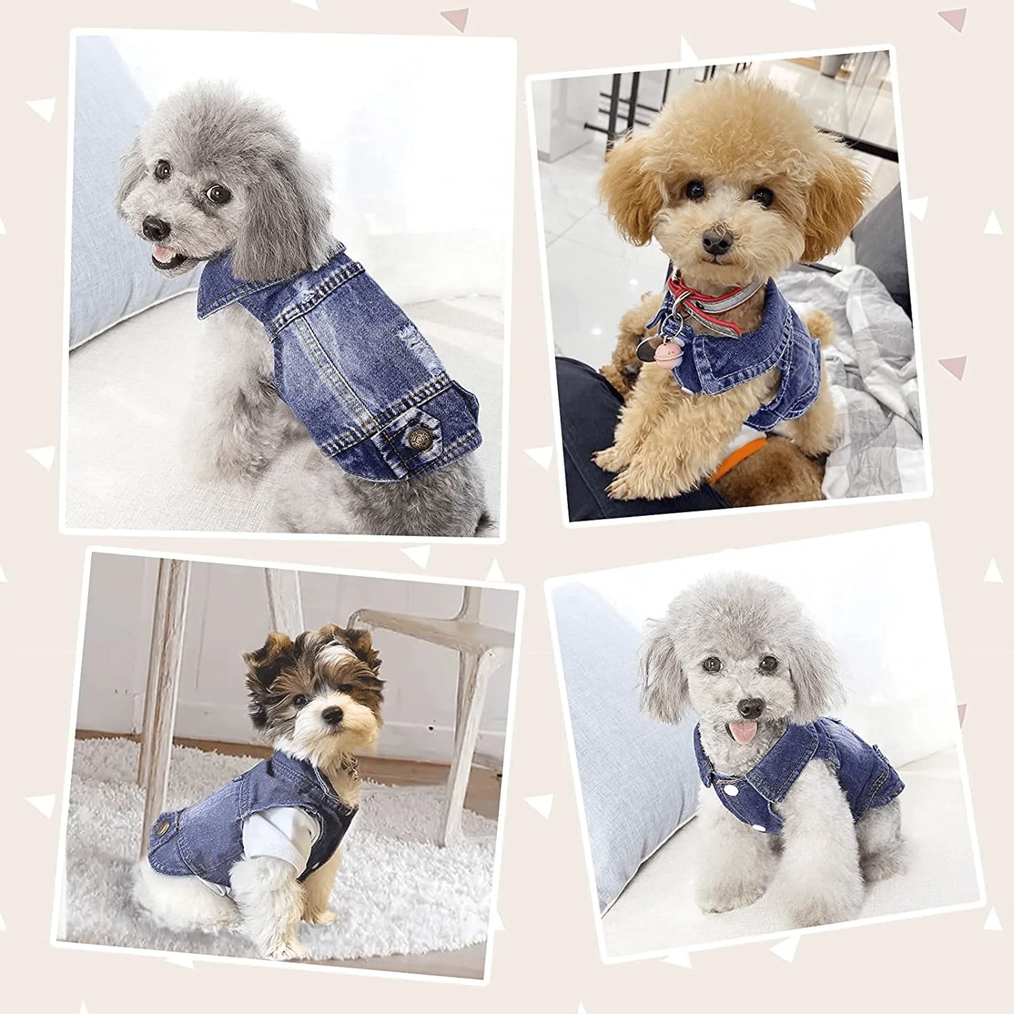 YMOND Dog Clothes Denim Jeans Jacket, Puppy Lapel Vest, Machine Washable Dog T-Shirt, Comfort Apparel for Small Medium Large Dogs Cats Animals & Pet Supplies > Pet Supplies > Cat Supplies > Cat Apparel YMOND