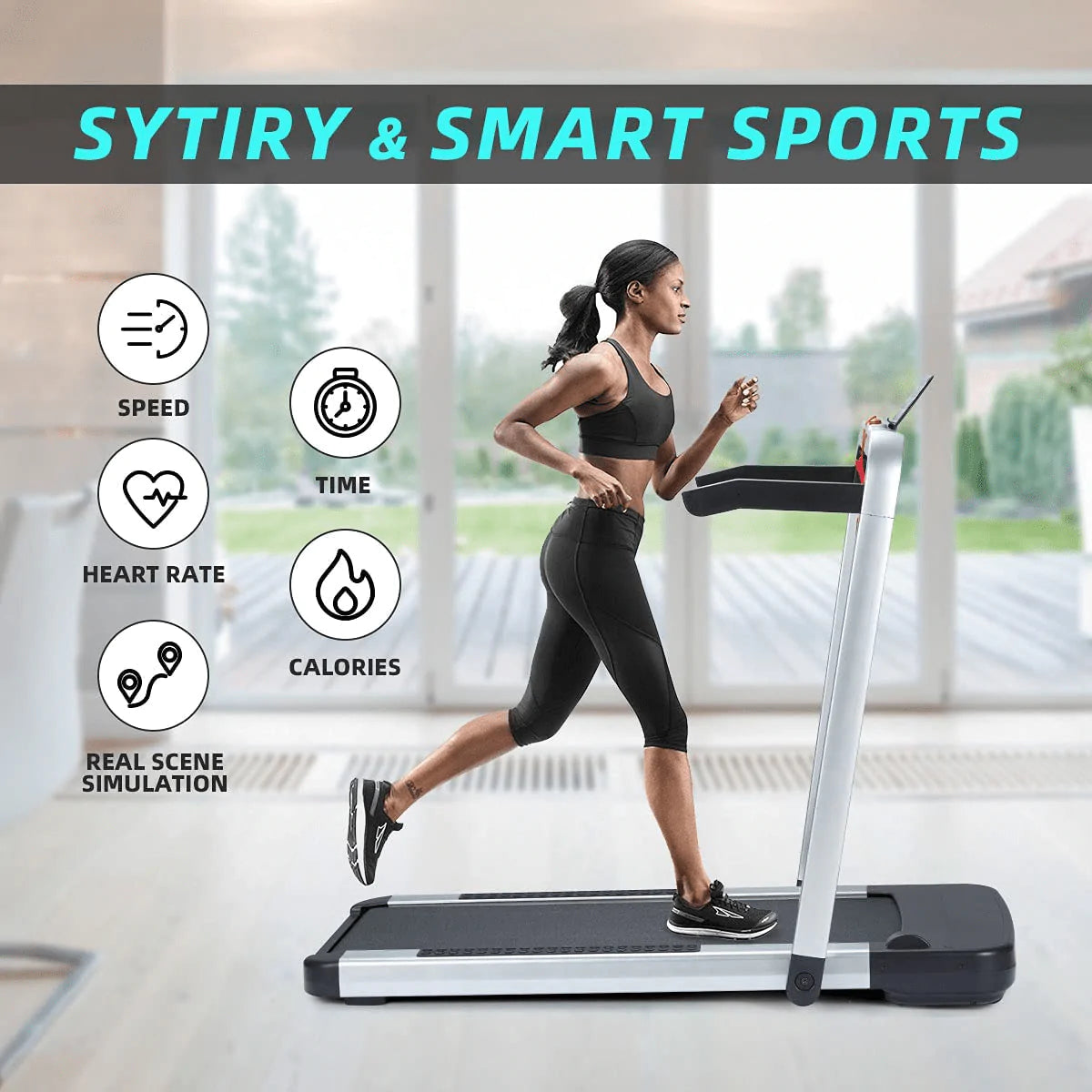 YOLENY Treadmill with App to Record Data, Run,Walk Folding Home Treadmill, 2.25HP Electric Treadmill with Remote Control, Two LCD Monitor Animals & Pet Supplies > Pet Supplies > Dog Supplies > Dog Treadmills YOLENY