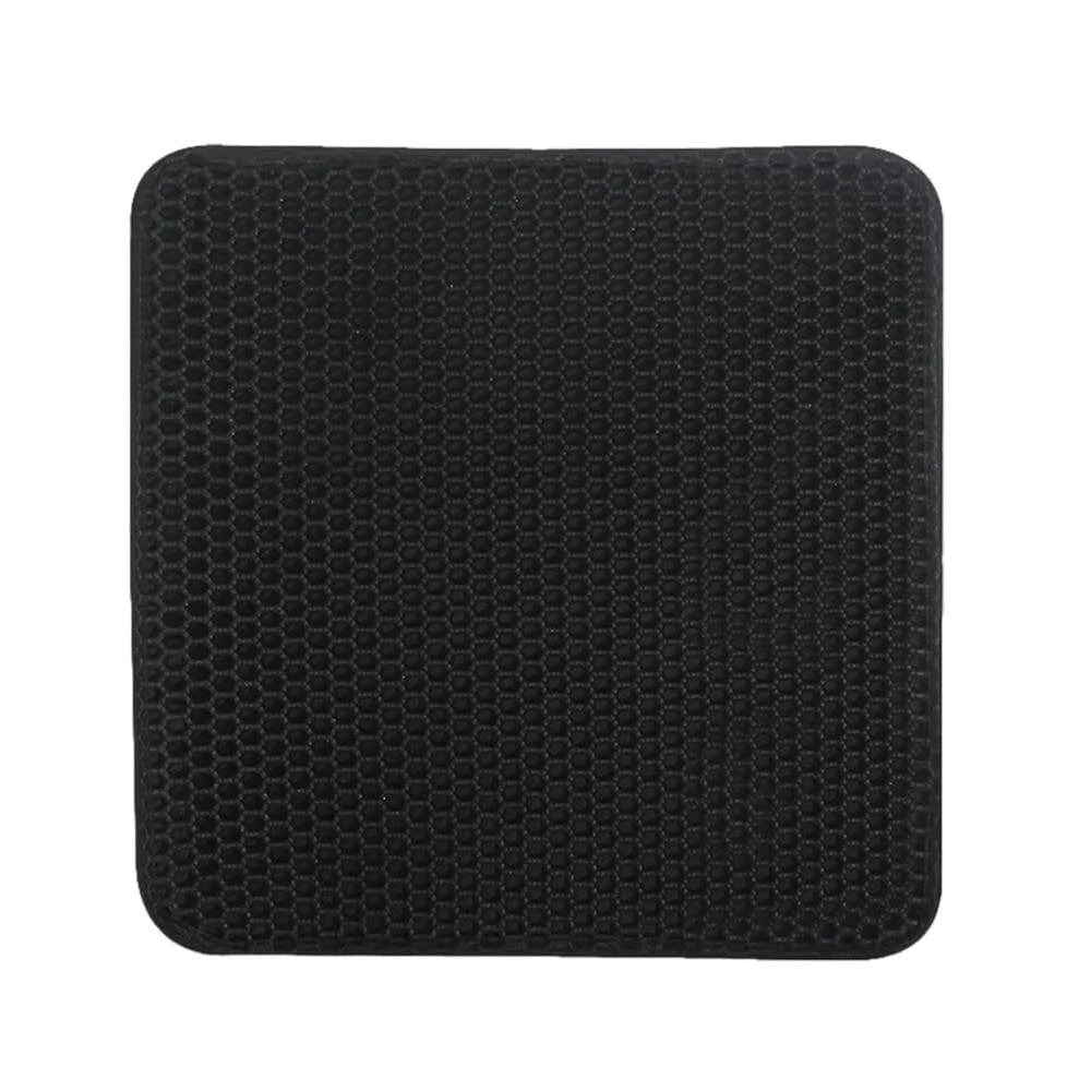 Younar Cat Litter Trapping Mat, Impervious Honeycomb Double Layer Kitty Litter Pad, Nonslip Litter Box Mat Rug, Easy Clean Washable and Floor Carpet Protection Opportune Animals & Pet Supplies > Pet Supplies > Cat Supplies > Cat Litter Box Mats Younar Black