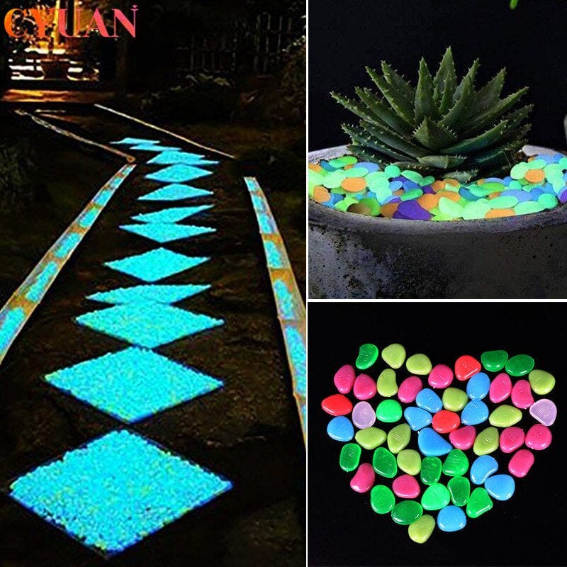 Yous Auto 100PCS Glow in the Dark Pebbles, Glowing Rocks for Aquarium Decoration, Outdoor Decor, Garden Lawn Yard, Walkway, Fish Tank, Pathway, Driveway Animals & Pet Supplies > Pet Supplies > Fish Supplies > Aquarium Decor Yous Auto 100pcs Green