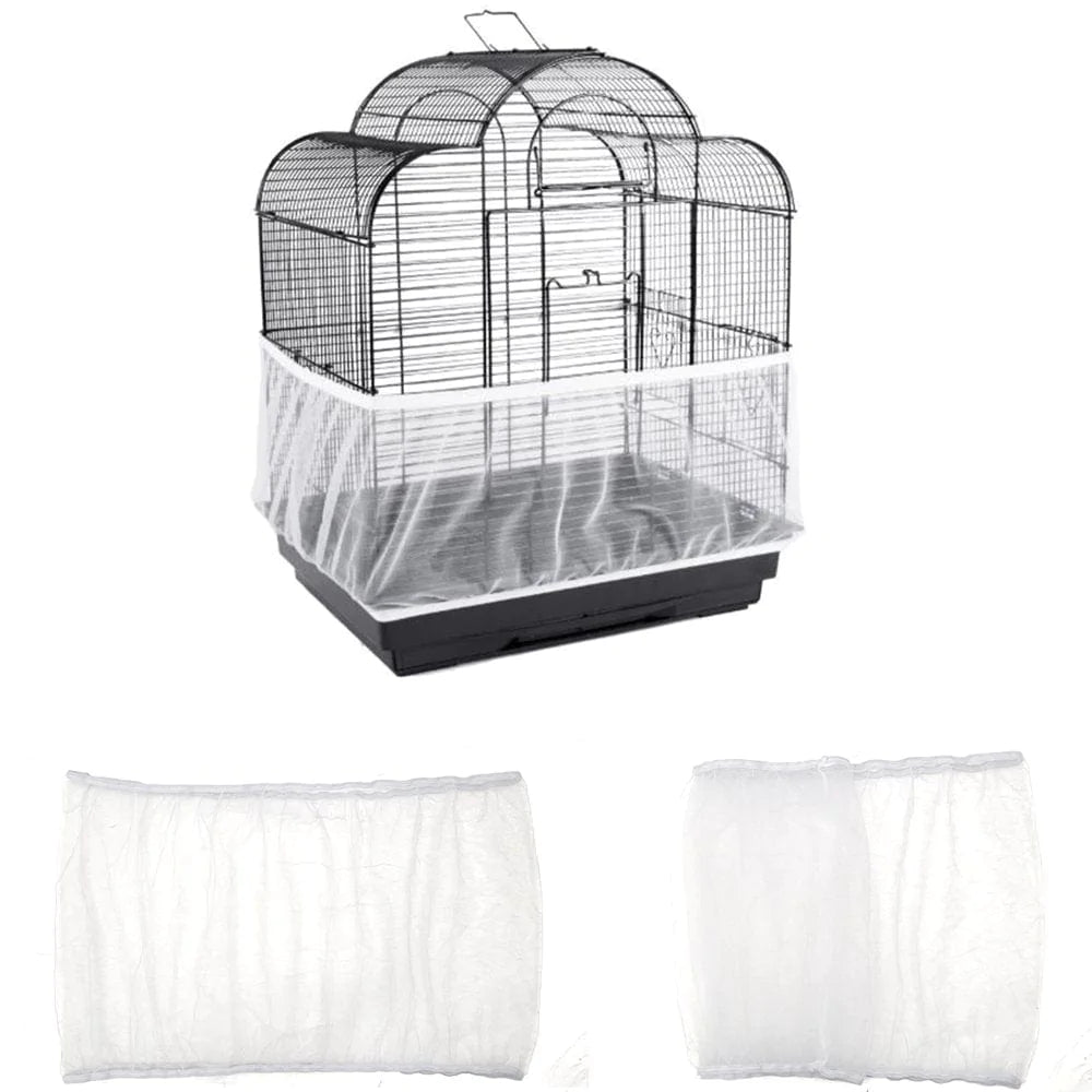 Yous Auto Bird Cage Seed Catcher Adjustable Parrot Cage Skirt Mesh Pet Bird Cage Skirt Guard Cage Accessories for Square round Cage,Black L Animals & Pet Supplies > Pet Supplies > Bird Supplies > Bird Cage Accessories Yous Auto M White