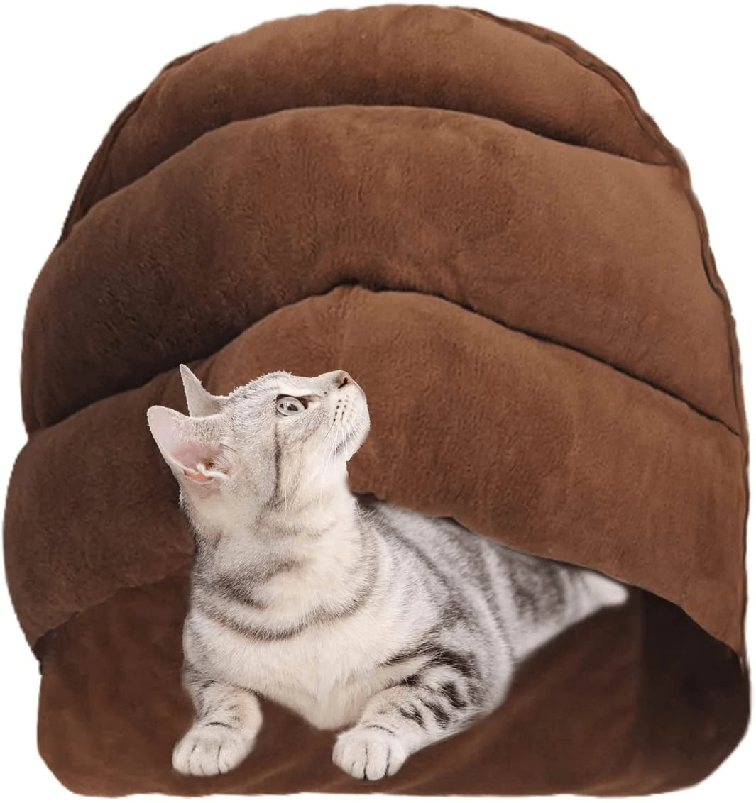 Yunnarl Ultra Soft Polar Fleece Dog Bed - Washable Pet House Cave Bed for Small Medium Dog Cat Waterproof Surface Bottom Dog Bed Cat Bed Animals & Pet Supplies > Pet Supplies > Cat Supplies > Cat Beds YUNNARL Chocolate Large