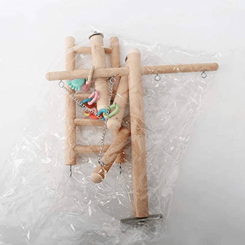 YZJC Bird Playground Parrot Playstand Play Gym Stand ,Bird Cage Stand Play Gym Wood Perch Playground Parrot Climbing Ladder Chewing Chain Swing for Lovebirds Activity Center Animals & Pet Supplies > Pet Supplies > Bird Supplies > Bird Gyms & Playstands YZJC