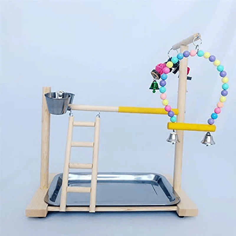 YZJC Parrots Playground Pet Training Stand Bird Playstand Play Gym Parakeet Playpen Ladder with Feeder Cup Bird Toys Swing Chew Toy Animals & Pet Supplies > Pet Supplies > Bird Supplies > Bird Gyms & Playstands YZJC